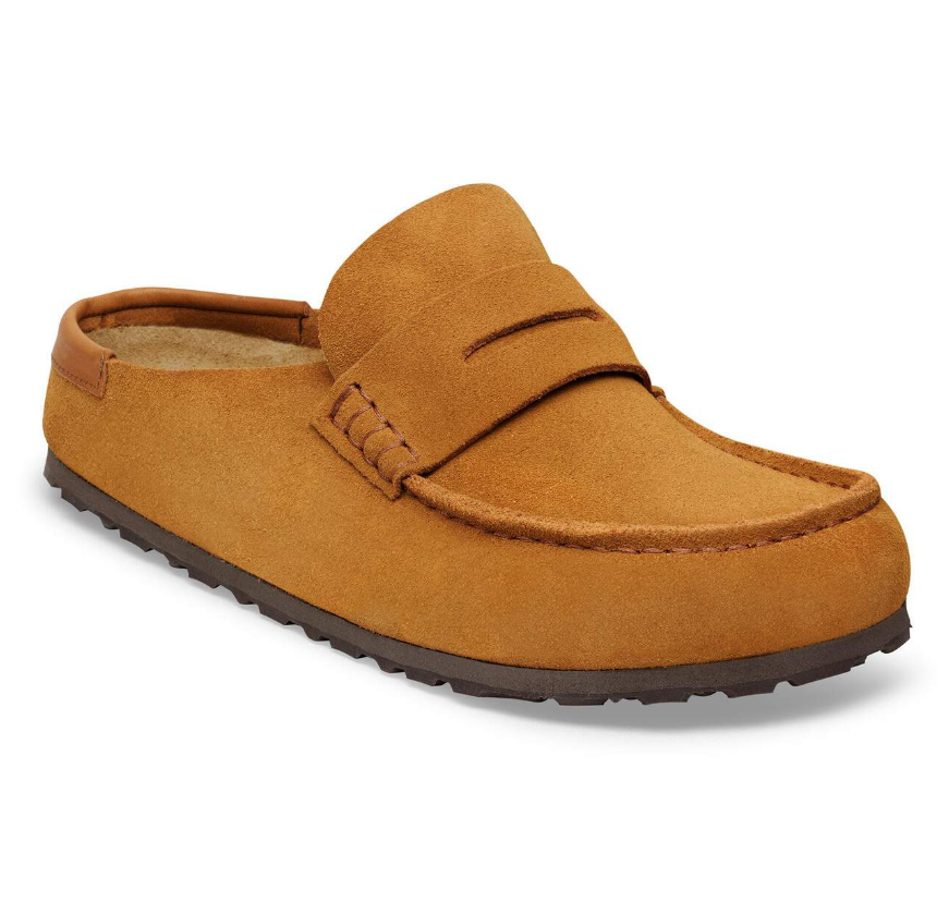 Birkenstock Naples Wrapped Suede Nubuck Mink Clog Narrow