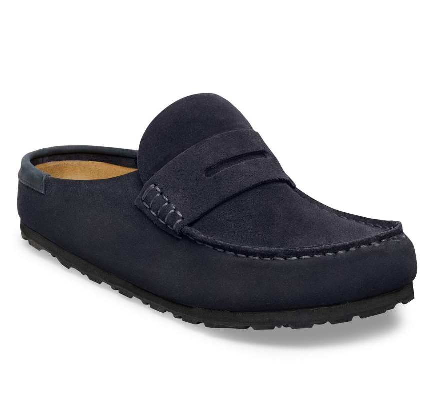 Birkenstock Naples Wrapped Suede Nubuck Midnight Clog Narrow