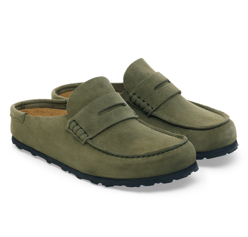 Birkenstock Naples Wrapped Suede Leather Clog - Thyme Regular