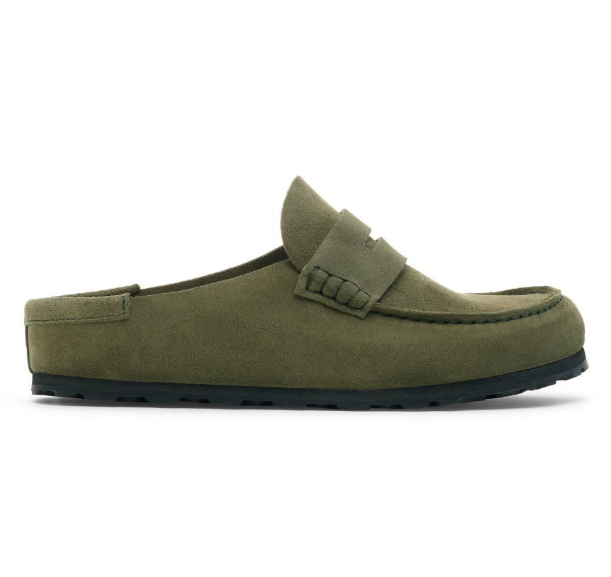 Birkenstock Naples Wrapped Suede Leather Clog - Thyme Regular