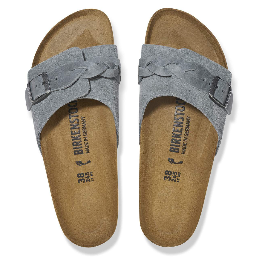 Birkenstock Oita Braided Suede Leather Basalt Gray Narrow