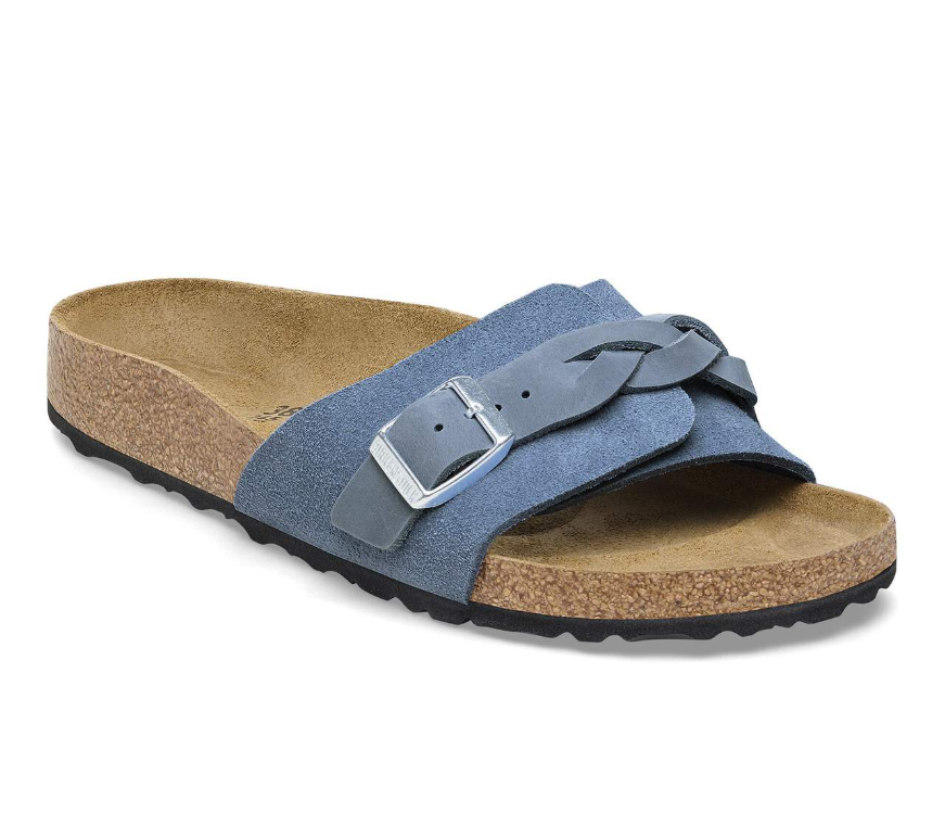 Birkenstock Oita Braided Suede Leather Elemental Blue Narrow