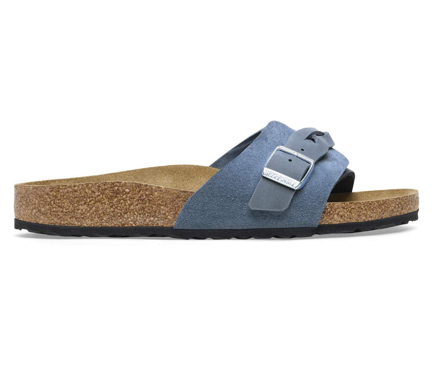 Birkenstock Oita Braided Suede Leather Elemental Blue Narrow