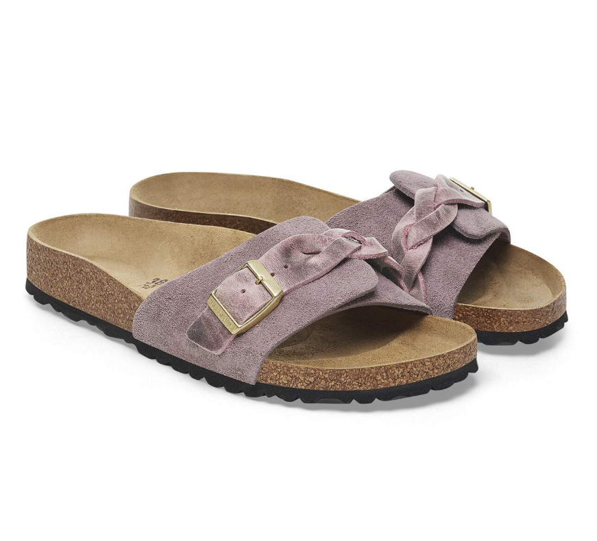 Birkenstock Oita Braided Suede Leather Faded Purple Narrow