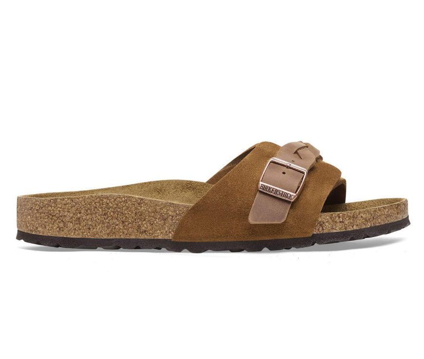 Birkenstock Oita Braided Suede Leather Sandals Mink  Narrow