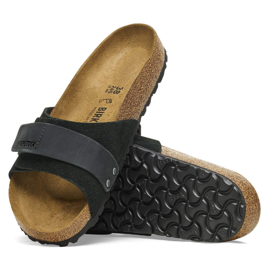 Birkenstock Oita Suede Leather Sandals Black  Narrow