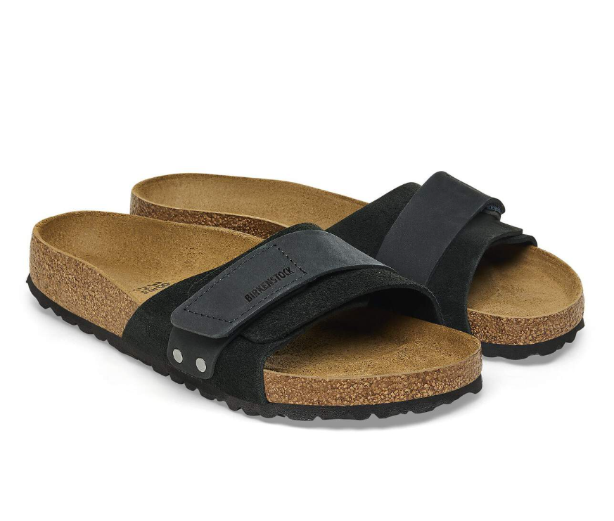 Birkenstock Oita Suede Leather Sandals Black  Narrow