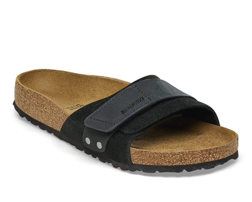 Birkenstock Oita Suede Leather Sandals Black  Narrow