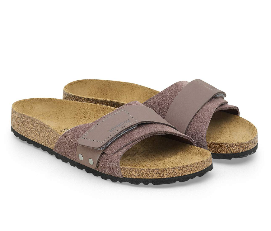 Birkenstock Oita Suede Leather Sandals Faded Purple Narrow