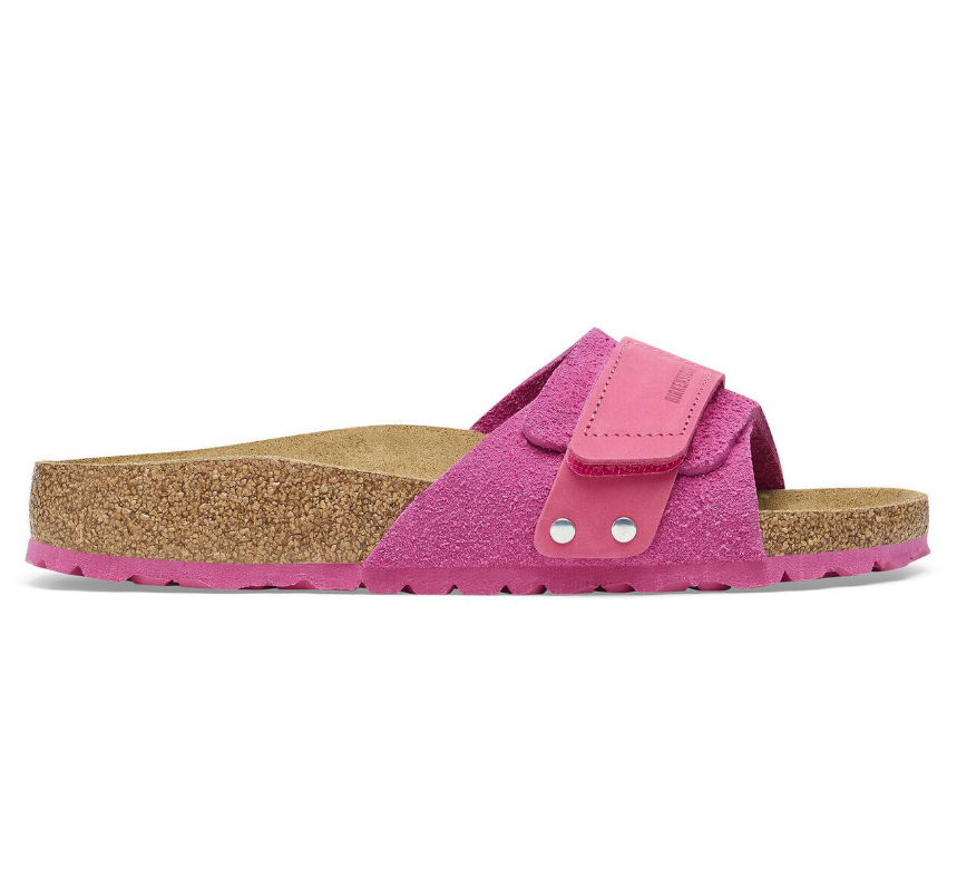 Birkenstock Oita Suede Leather Sandals Fuchsia Tulip  Narrow