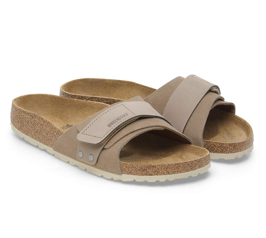 Birkenstock Oita Suede Leather Sandals Taupe Narrow