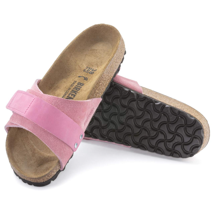 Birkenstock Oita Suede Leather Sandals - Candy Pink, Narrow