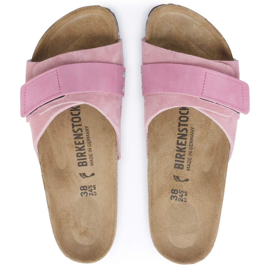 Birkenstock Oita Suede Leather Sandals - Candy Pink, Narrow