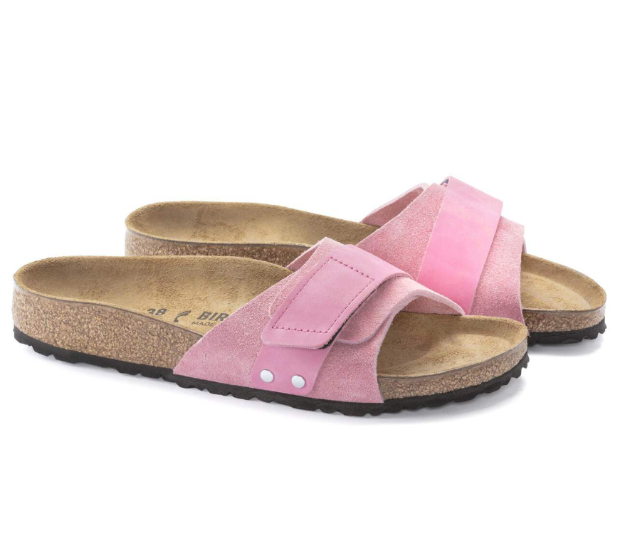 Birkenstock Oita Suede Leather Sandals - Candy Pink, Narrow