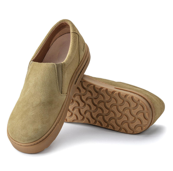 Birkenstock Oswego VL Suede Leather Faded Khaki Narrow