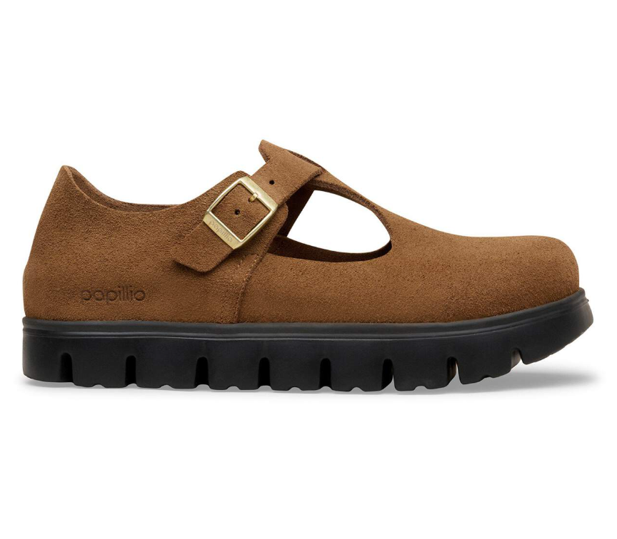 Birkenstock Paris Chunky Suede Leather Dark Tea Narrow