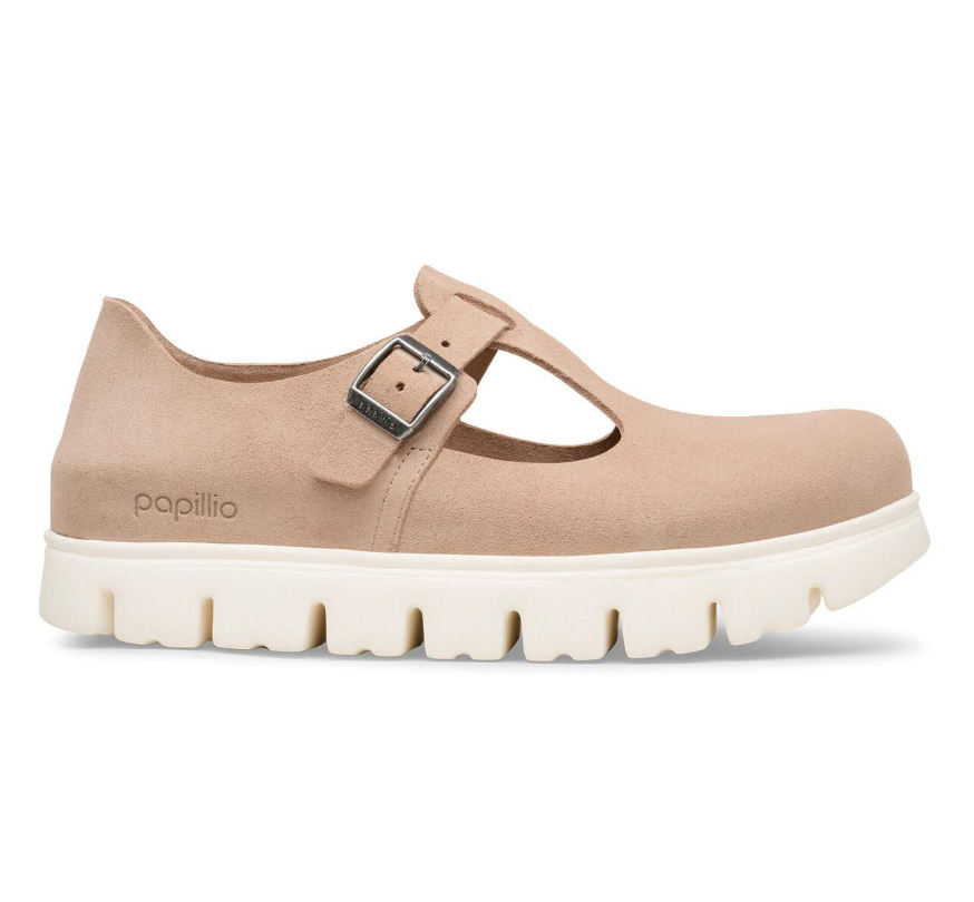 Birkenstock Paris Chunky Suede Leather Warm Sand Narrow