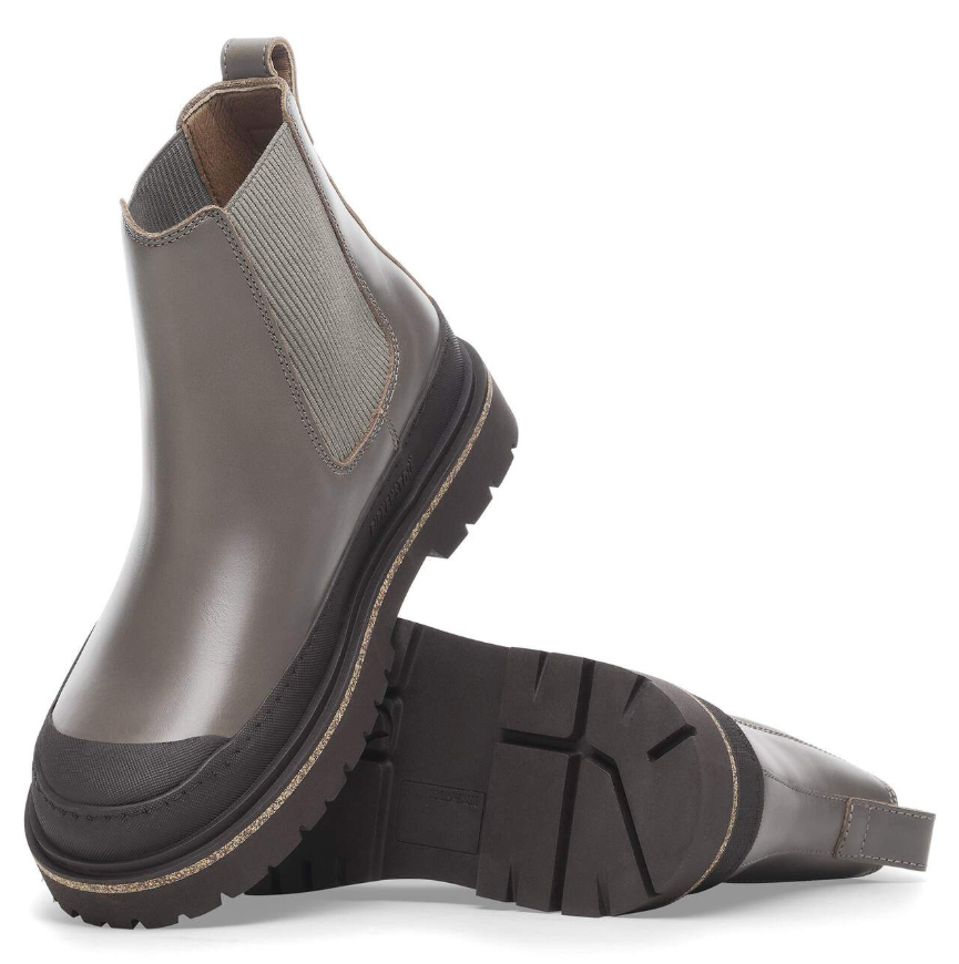 Birkenstock Prescott Slip On Women Waxy Leather Concrete - Gray, Narrow