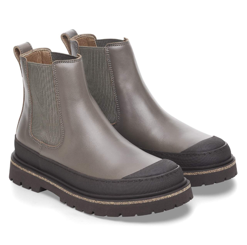 Birkenstock Prescott Slip On Women Waxy Leather Concrete - Gray, Narrow