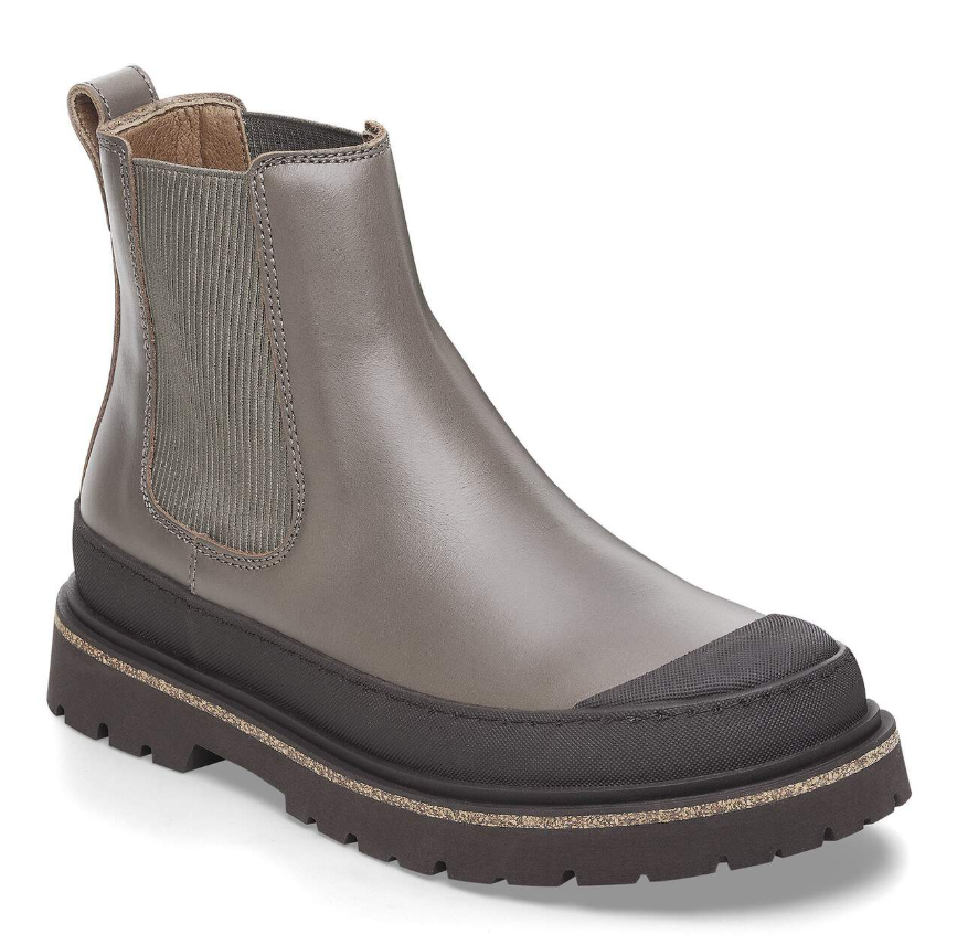 Birkenstock Prescott Slip On Women Waxy Leather Concrete - Gray, Narrow