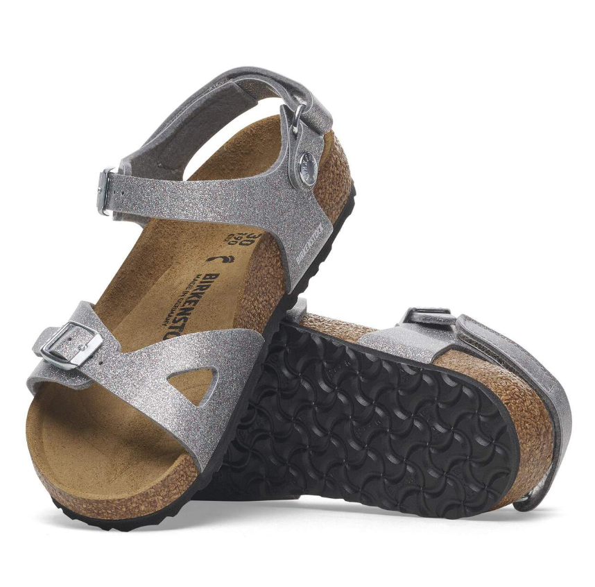 Birkenstock Rio Kids Birko-Flor Sparkling Light Silver Narrow