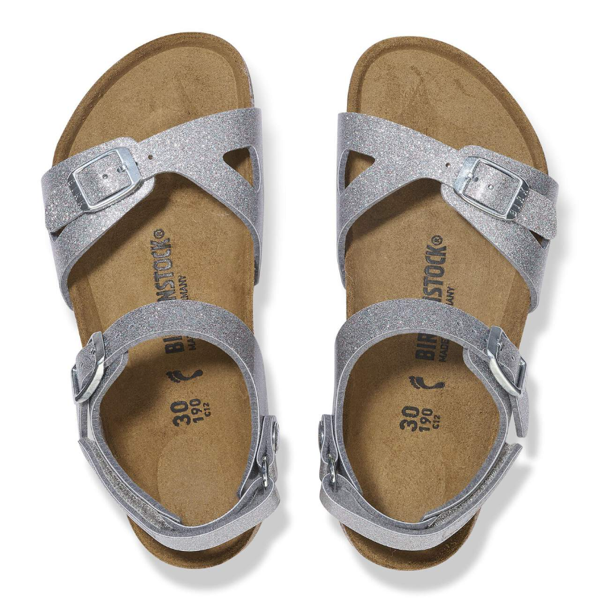 Birkenstock Rio Kids Birko-Flor Sparkling Light Silver Narrow