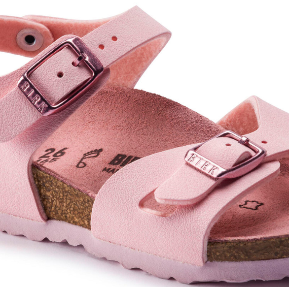 Birkenstock Rio Kids Birko-Flor Nubuck Rose  Narrow