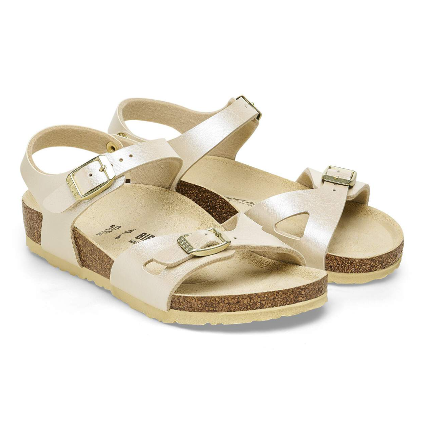 Birkenstock Rio Kids Birko-Flor Graceful Pearl White Narrow