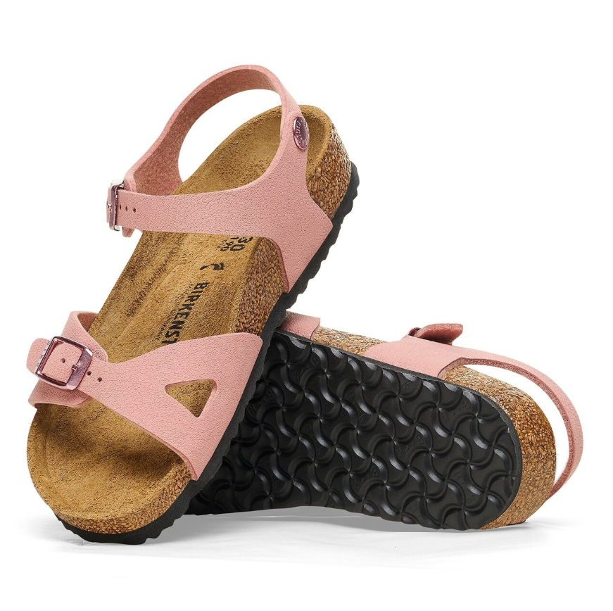 Birkenstock Rio Kids Birko-Flor Nubuck Pink Clay Narrow