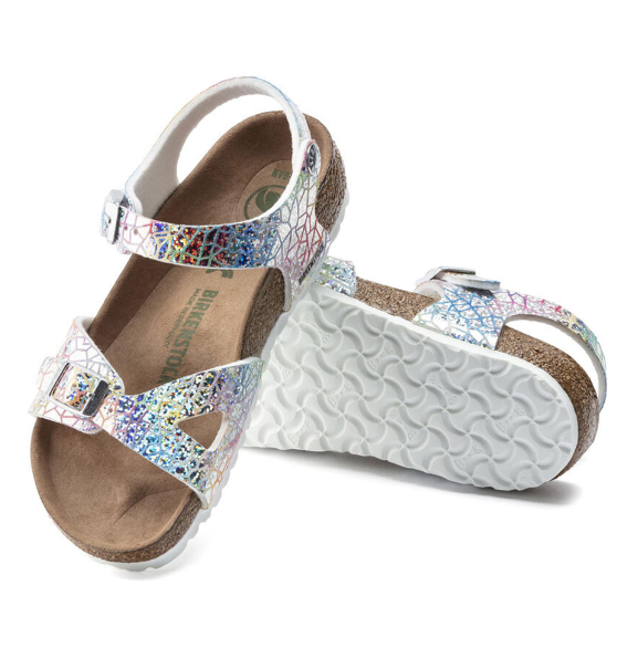 Birkenstock Rio Kids Microfiber Silver Sandals Narrow