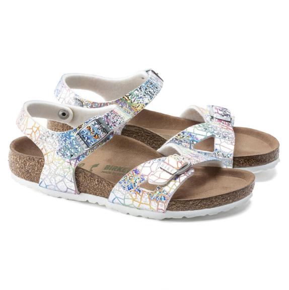 Birkenstock Rio Kids Microfiber Silver Sandals Narrow