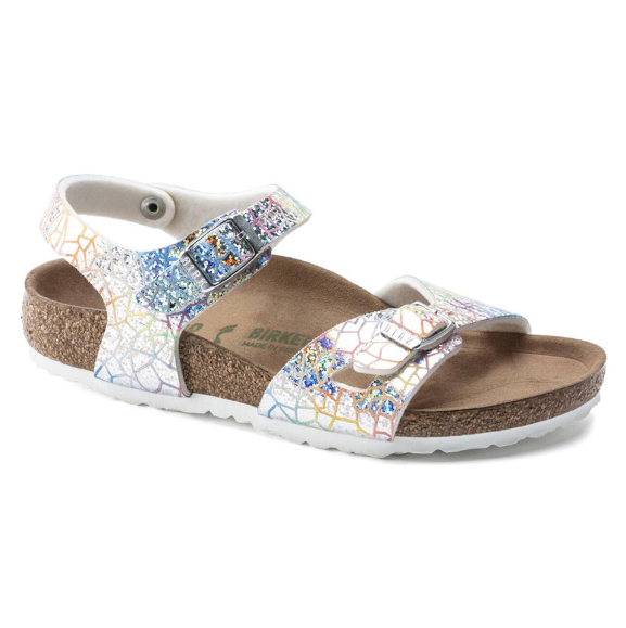 Birkenstock Rio Kids Microfiber Silver Sandals Narrow