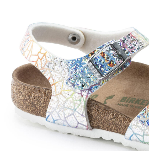 Birkenstock Rio Kids Microfiber Silver Sandals Narrow