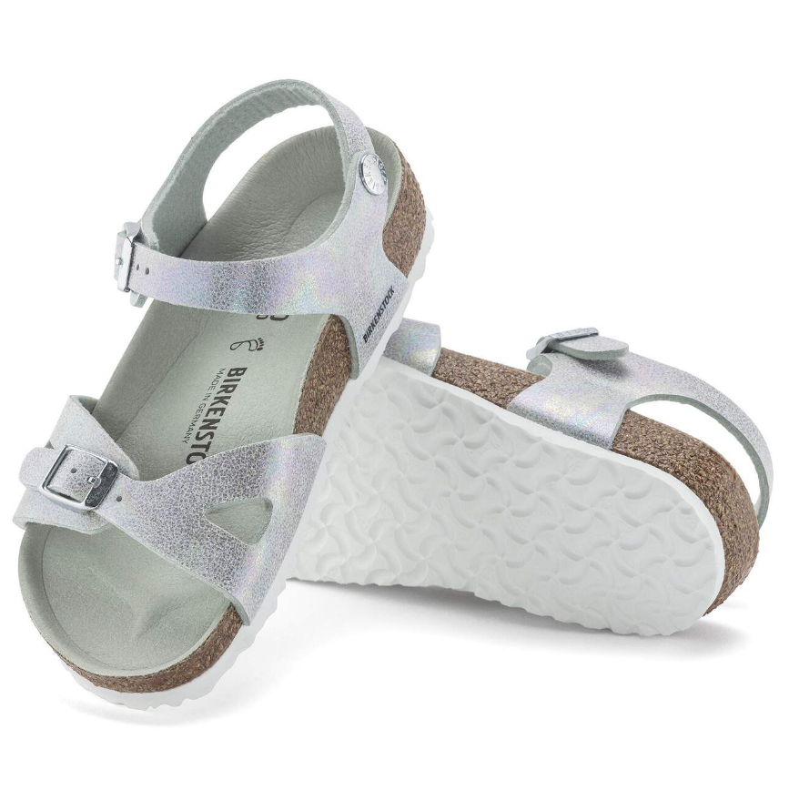 Birkenstock Rio Kids Iridescent Matcha Microfiber Sandals  Narrow