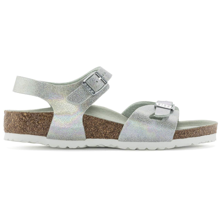 Birkenstock Rio Kids Iridescent Matcha Microfiber Sandals  Narrow