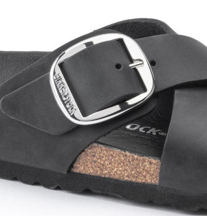 Birkenstock Siena Big Buckle Oiled Leather - Black, Narrow