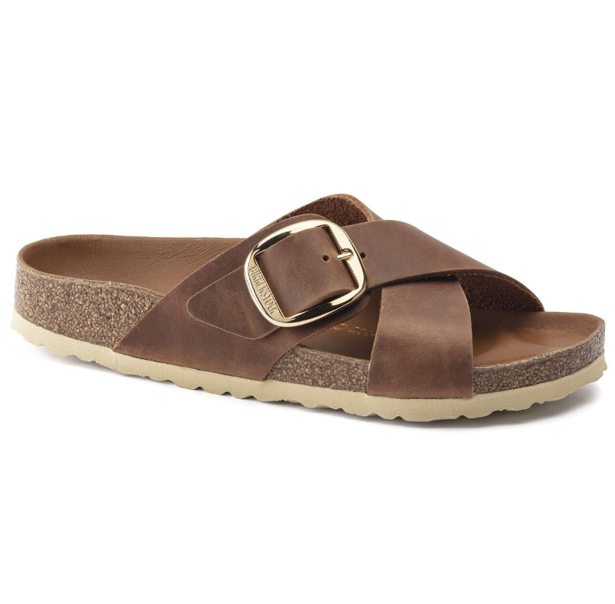 Birkenstock Siena Big Buckle Oiled Leather - Cognac, Narrow