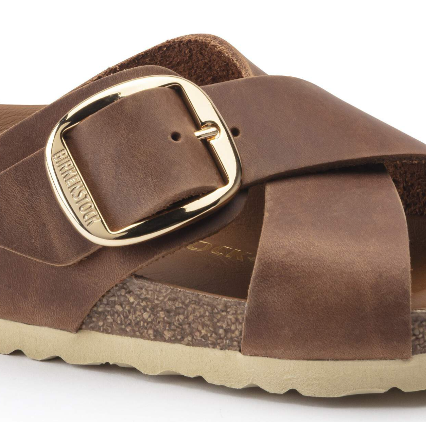 Birkenstock Siena Big Buckle Oiled Leather - Cognac, Narrow