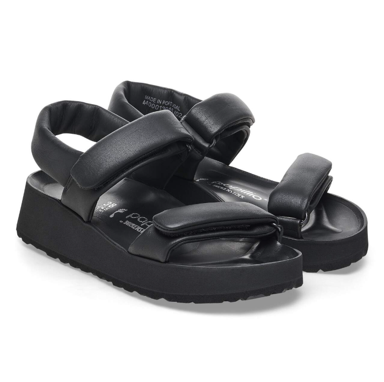 Birkenstock Theda Natural Leather Sandals Black  Narrow