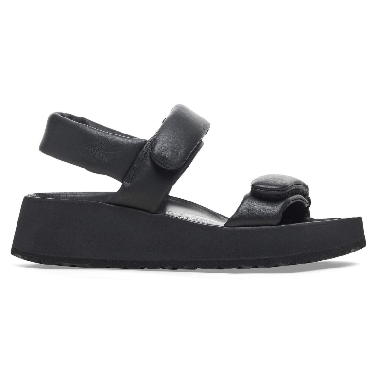 Birkenstock Theda Natural Leather Sandals Black  Narrow