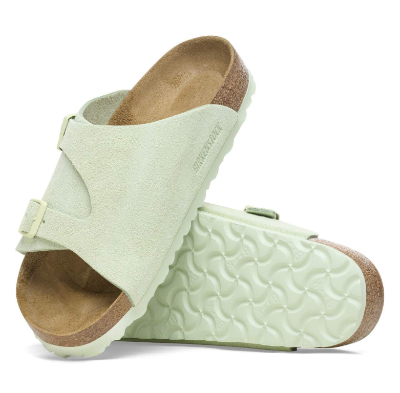 Birkenstock Zürich Suede Leather Faded Lime Narrow