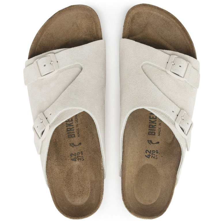 Birkenstock Zürich Suede Leather Sandals - Antique White  Regular
