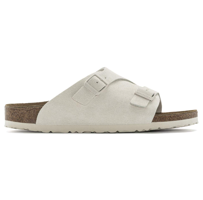 Birkenstock Zürich Suede Leather Sandals - Antique White  Regular