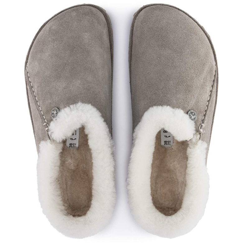 Birkenstock Zermatt Premium Suede Leather Stone Coin Narrow