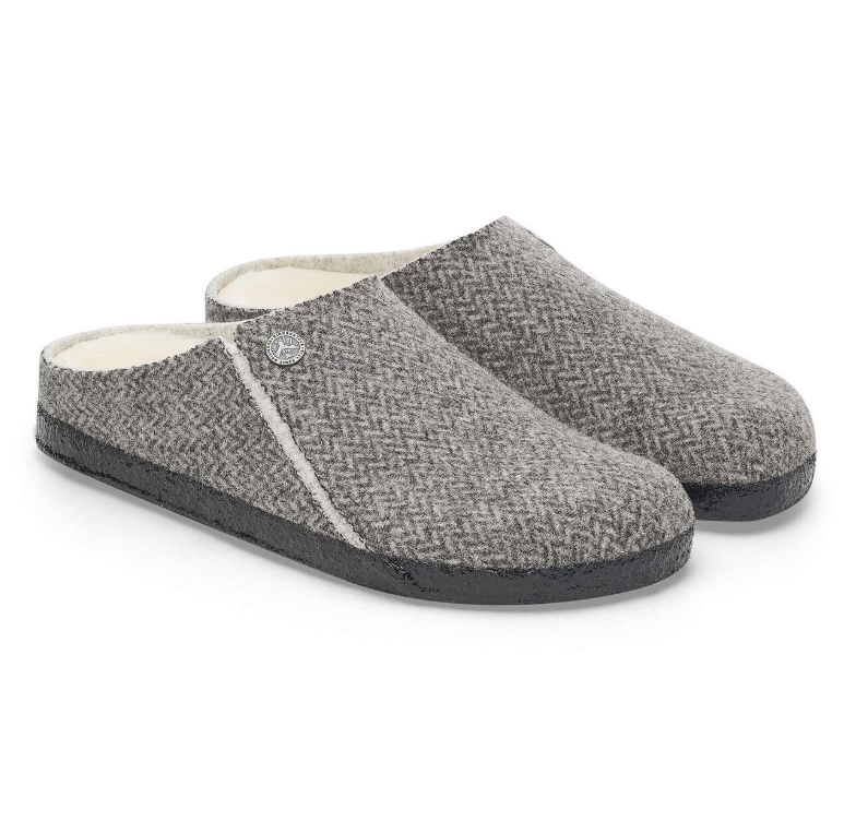 Birkenstock Zermatt Felt Shearling Herringbone Gray  Narrow