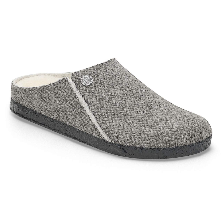 Birkenstock Zermatt Felt Shearling Herringbone Gray  Narrow