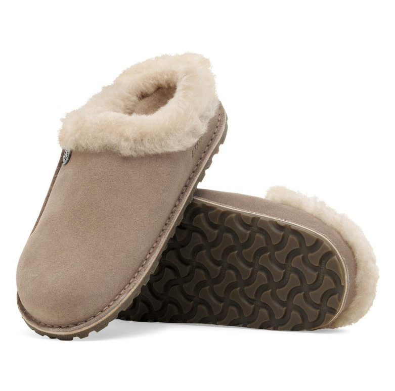 Birkenstock Zermatt Premium Shearling Suede Leather Taupe Narrow