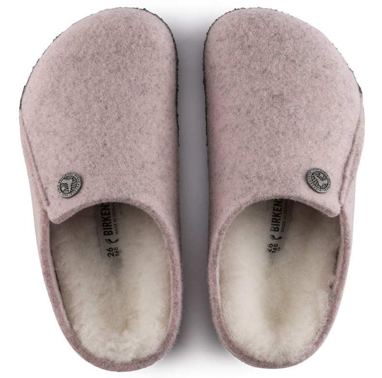 Birkenstock Zermatt Kids Shearling Felt Soft Pink  Narrow