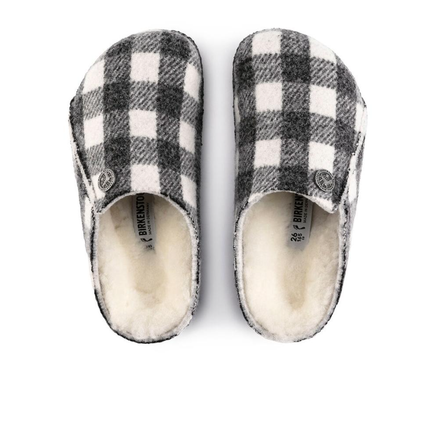 Birkenstock Zermatt Kids Shearling Plaid White Narrow