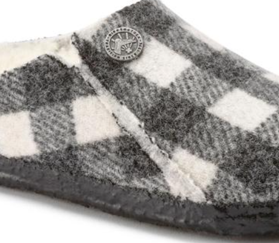 Birkenstock Zermatt Kids Shearling Plaid White Narrow